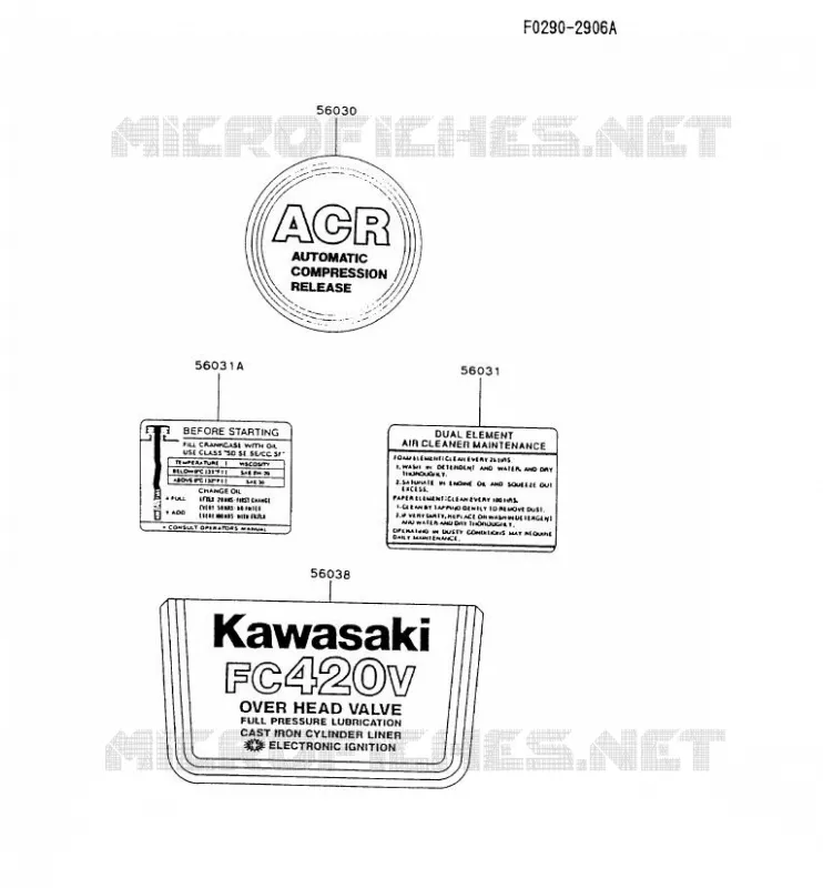 LABEL Kawasaki Petits Moteurs FC FC420V FC MOTORS  FC420V-CS07