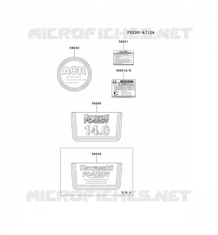 LABEL Kawasaki Petits Moteurs FC FC420V FC MOTORS  FC420V-HS09