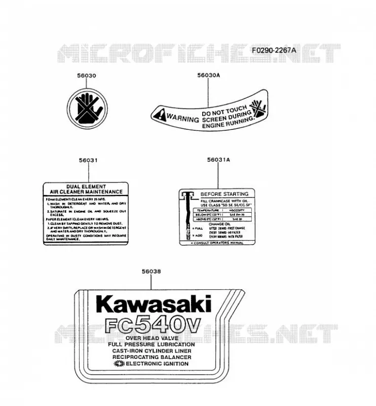 LABEL Kawasaki Petits Moteurs FC FC540V FC MOTORS  FC540V-BS04