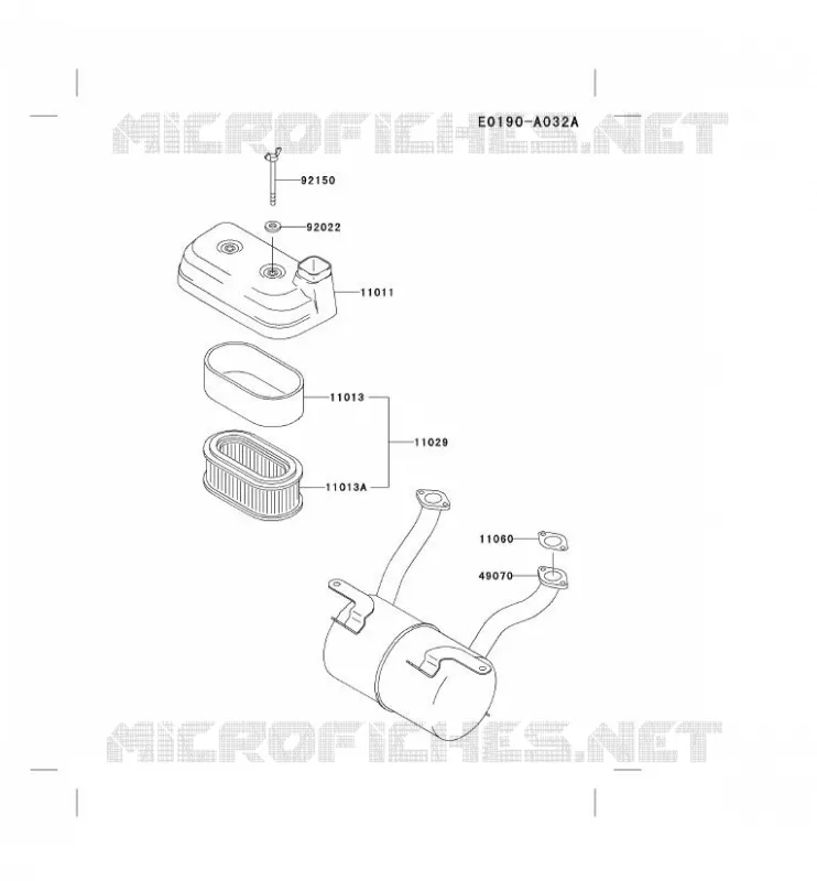 FILTRE &Agrave; AIR/POT D'&Egrave;CHAPPEMENT Kawasaki Petits Moteurs FD FD440V FD MOTORS  FD440V-AS02