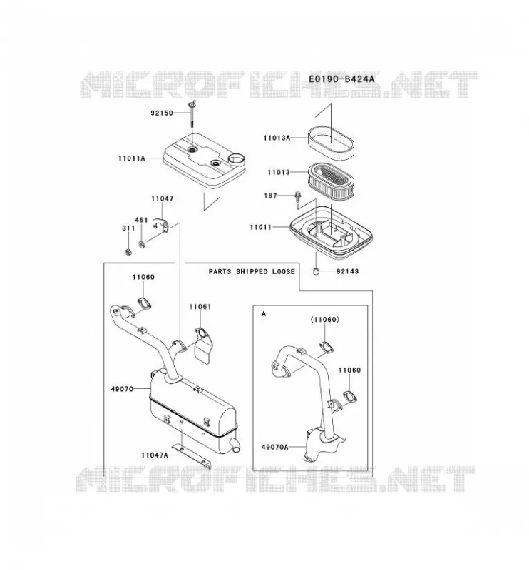 FILTRE &Agrave; AIR/POT D'&Egrave;CHAPPEMENT Kawasaki Petits Moteurs FD FD501D FD MOTORS  FD501D-AB04