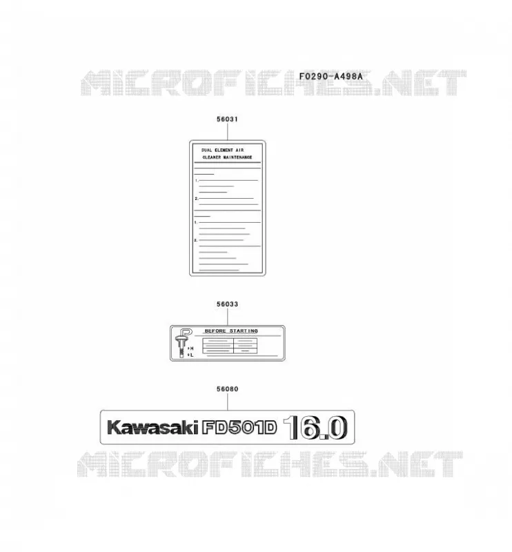 LABEL Kawasaki Petits Moteurs FD FD501D FD MOTORS  FD501D-AS02