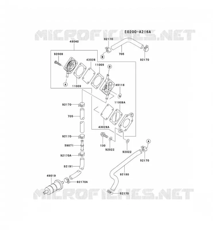 RESERVOIR CARBURANT/ROBINET Kawasaki Petits Moteurs FD FD501D FD MOTORS  FD501D-AS02