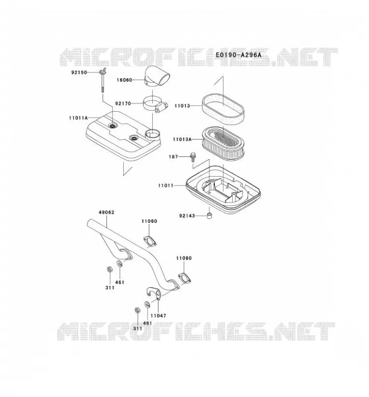 FILTRE &Agrave; AIR/POT D'&Egrave;CHAPPEMENT Kawasaki Petits Moteurs FD FD501D FD MOTORS  FD501D-AS03