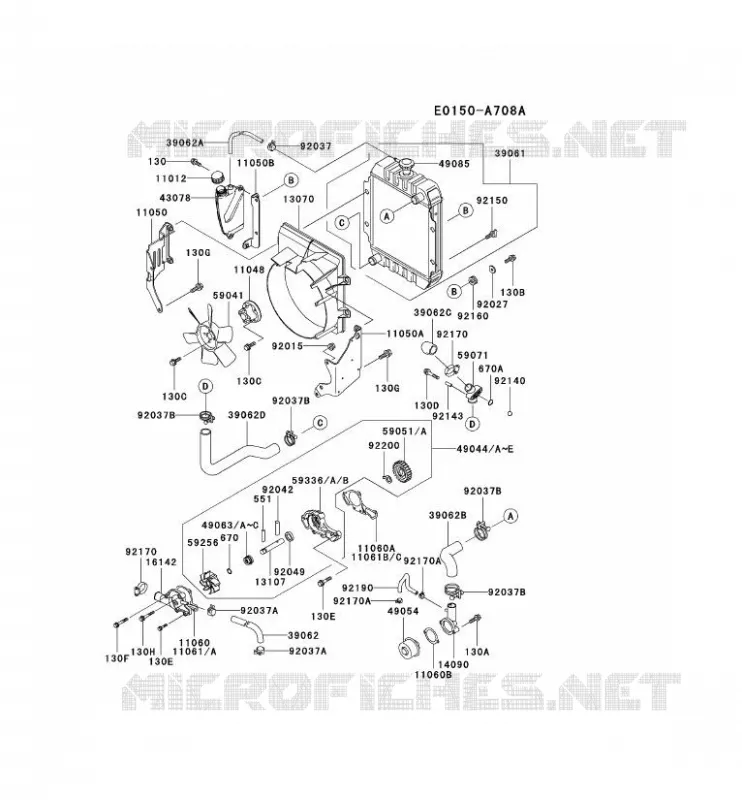 REFROIDISSEMENT Kawasaki Petits Moteurs FD FD501D FD MOTORS  FD501D-CL70