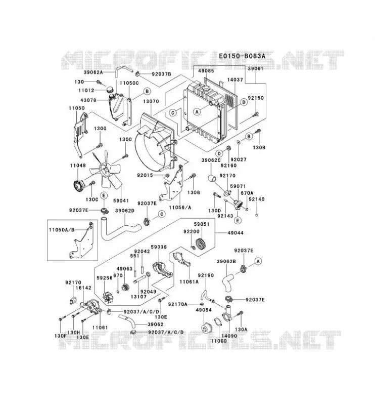 REFROIDISSEMENT Kawasaki Petits Moteurs FD FD501D FD MOTORS  FD501D-GS00