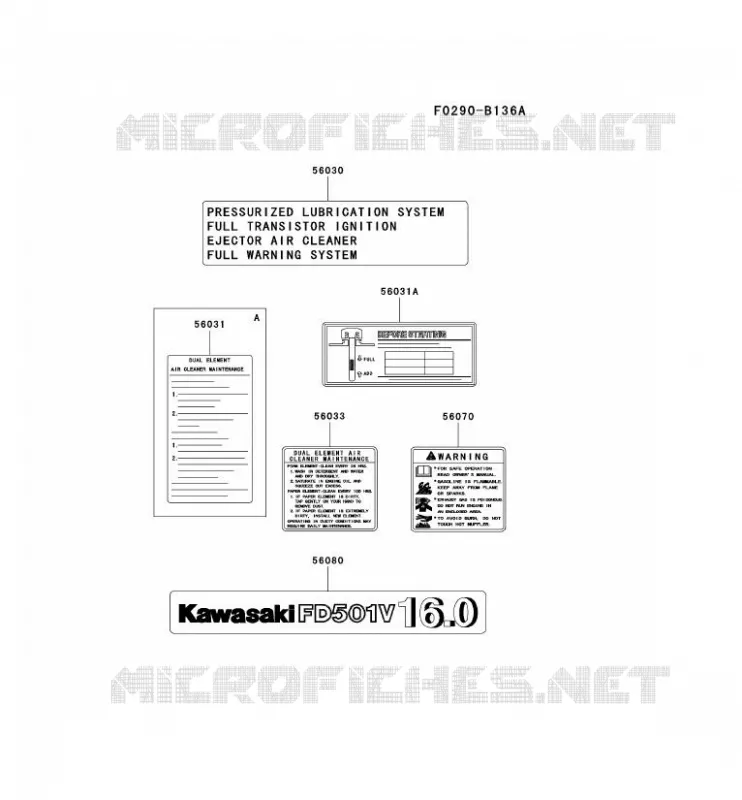 LABEL Kawasaki Petits Moteurs FD FD501V FD MOTORS  FD501V-AS03