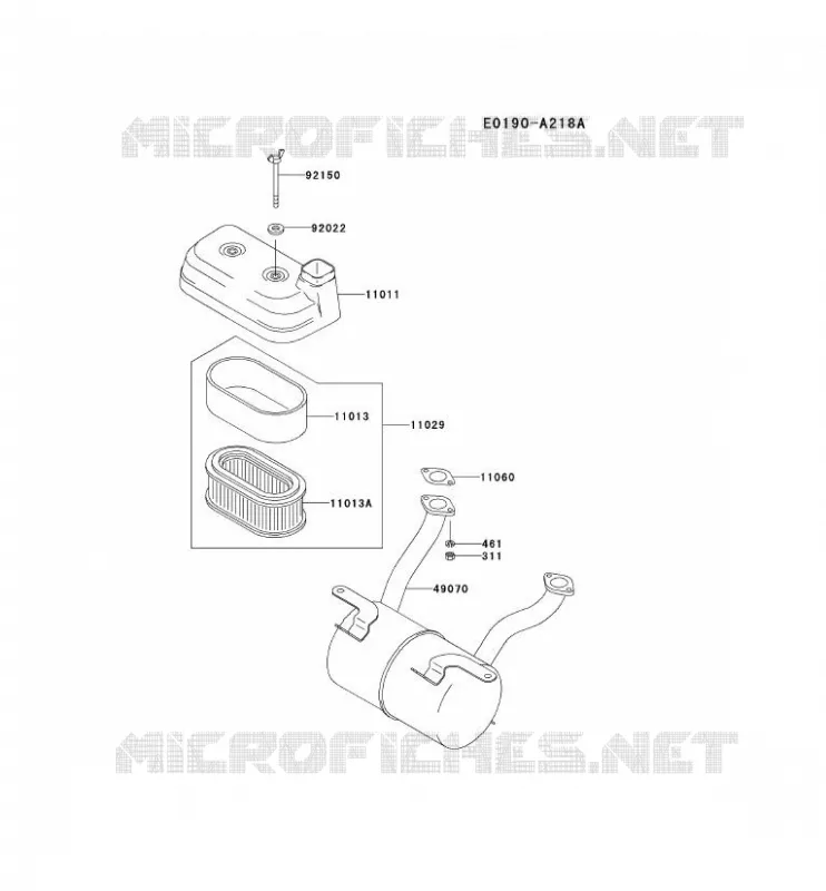 FILTRE &Agrave; AIR/POT D'&Egrave;CHAPPEMENT Kawasaki Petits Moteurs FD FD501V FD MOTORS  FD501V-AS50