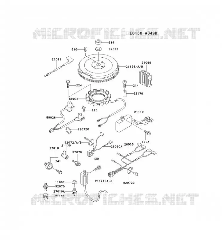 &Eacute;QUIPEMENT ELECTRIQUE Kawasaki Petits Moteurs FD FD501V FD MOTORS  FD501V-BS00