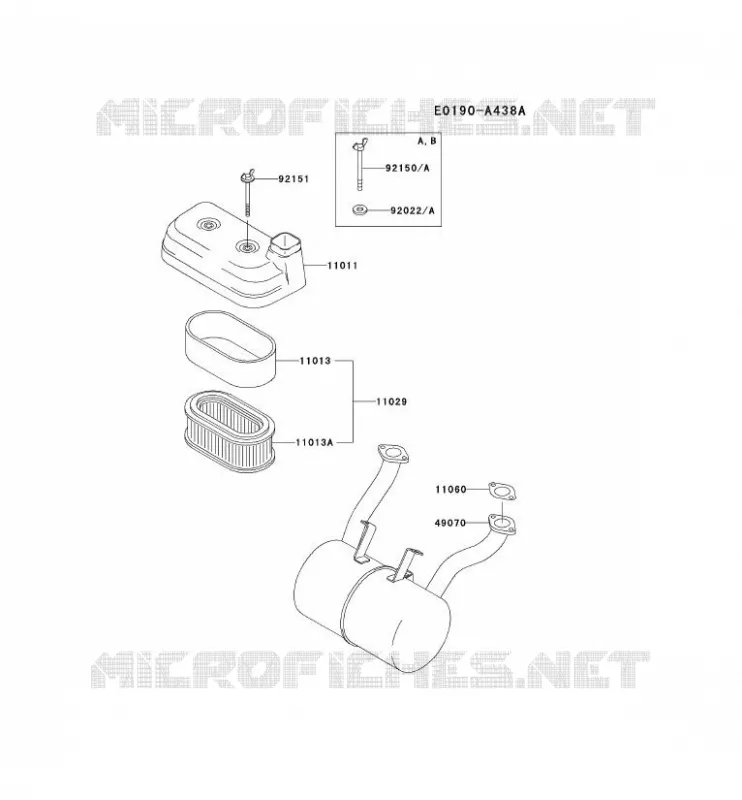 FILTRE &Agrave; AIR/POT D'&Egrave;CHAPPEMENT Kawasaki Petits Moteurs FD FD501V FD MOTORS  FD501V-BS01