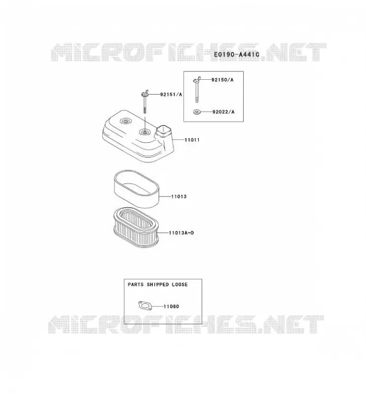 FILTRE &Agrave; AIR/POT D'&Egrave;CHAPPEMENT Kawasaki Petits Moteurs FD FD501V FD MOTORS  FD501V-BS04