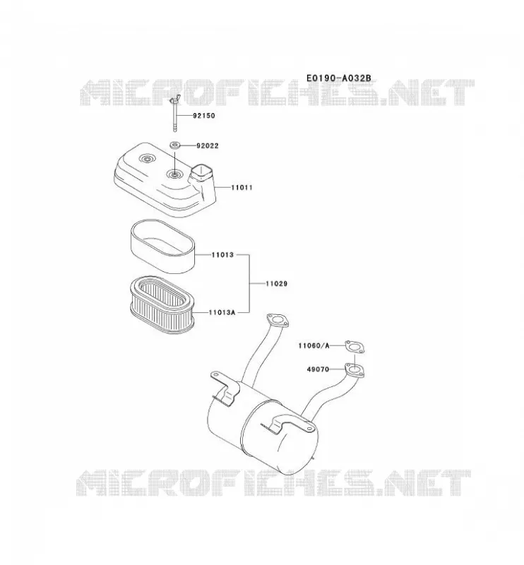FILTRE &Agrave; AIR/POT D'&Egrave;CHAPPEMENT Kawasaki Petits Moteurs FD FD501V FD MOTORS  FD501V-CS00