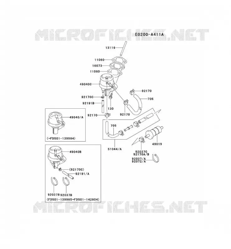 RESERVOIR CARBURANT/ROBINET Kawasaki Petits Moteurs FD FD501V FD MOTORS  FD501V-CS02