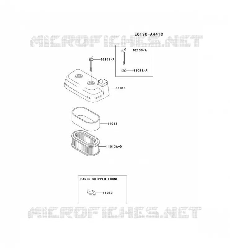 FILTRE &Agrave; AIR/POT D'&Egrave;CHAPPEMENT Kawasaki Petits Moteurs FD FD501V FD MOTORS  FD501V-DS04
