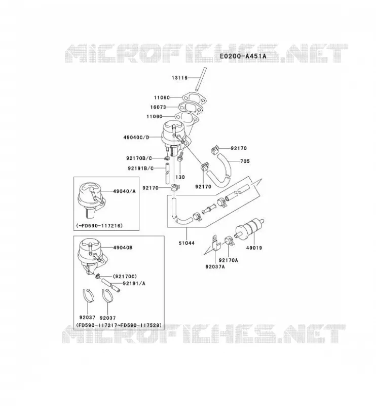 RESERVOIR CARBURANT/ROBINET Kawasaki Petits Moteurs FD FD590V FD MOTORS  FD590V-AS09