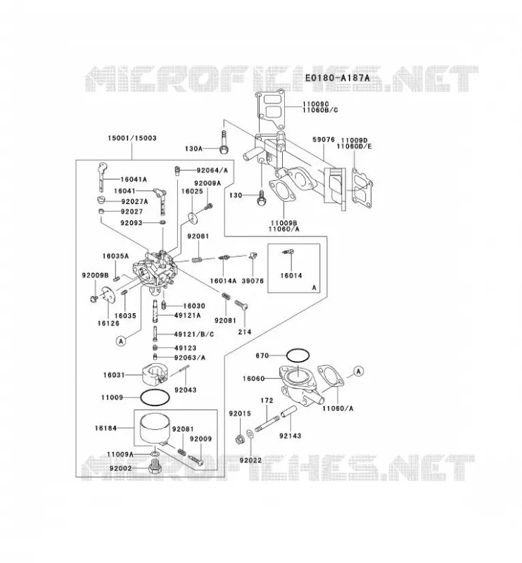 CARBURATEUR Kawasaki Petits Moteurs FD FD590V FD MOTORS  FD590V-BS02
