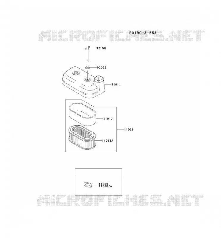 FILTRE &Agrave; AIR/POT D'&Egrave;CHAPPEMENT Kawasaki Petits Moteurs FD FD590V FD MOTORS  FD590V-BS02