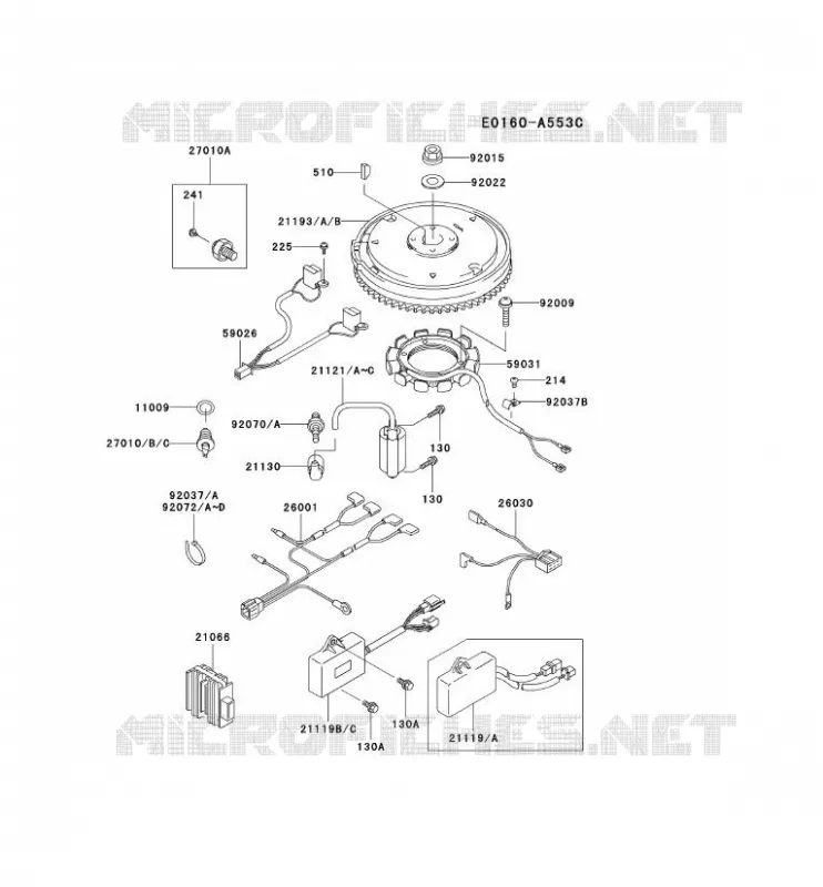 &Eacute;QUIPEMENT ELECTRIQUE Kawasaki Petits Moteurs FD FD590V FD MOTORS  FD590V-CS03