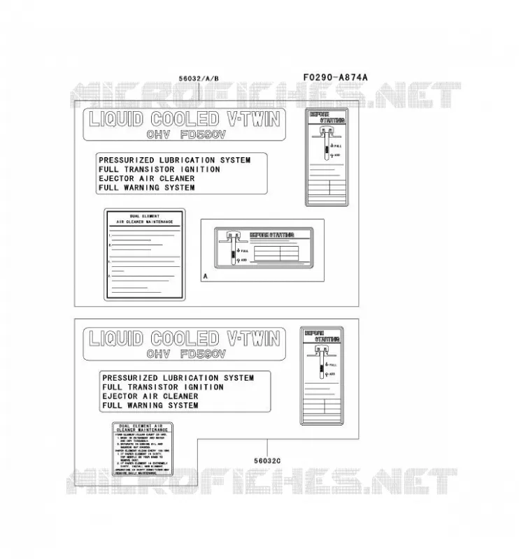 LABEL Kawasaki Petits Moteurs FD FD590V FD MOTORS  FD590V-CS03