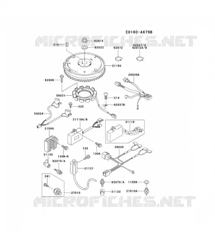 &Eacute;QUIPEMENT ELECTRIQUE Kawasaki Petits Moteurs FD FD590V FD MOTORS  FD590V-CS06