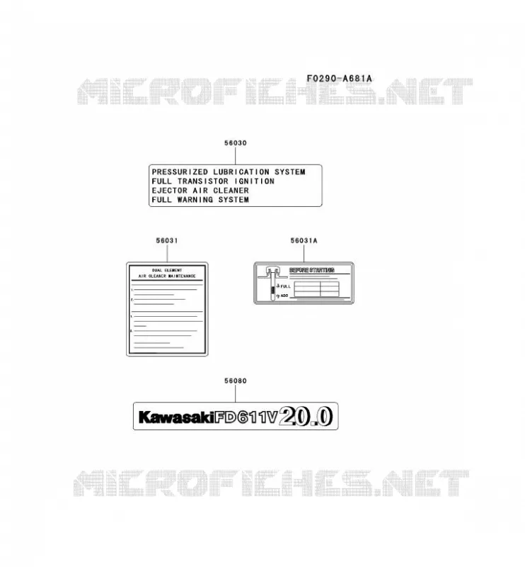 LABEL Kawasaki Petits Moteurs FD FD611V FD MOTORS  FD611V-AS00