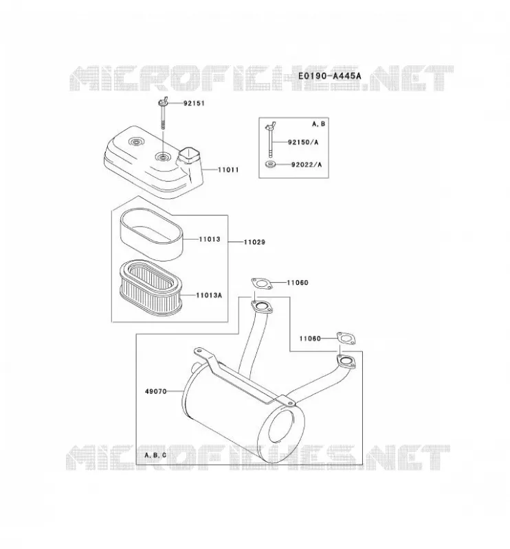 FILTRE &Agrave; AIR/POT D'&Egrave;CHAPPEMENT Kawasaki Petits Moteurs FD FD611V FD MOTORS  FD611V-CS01