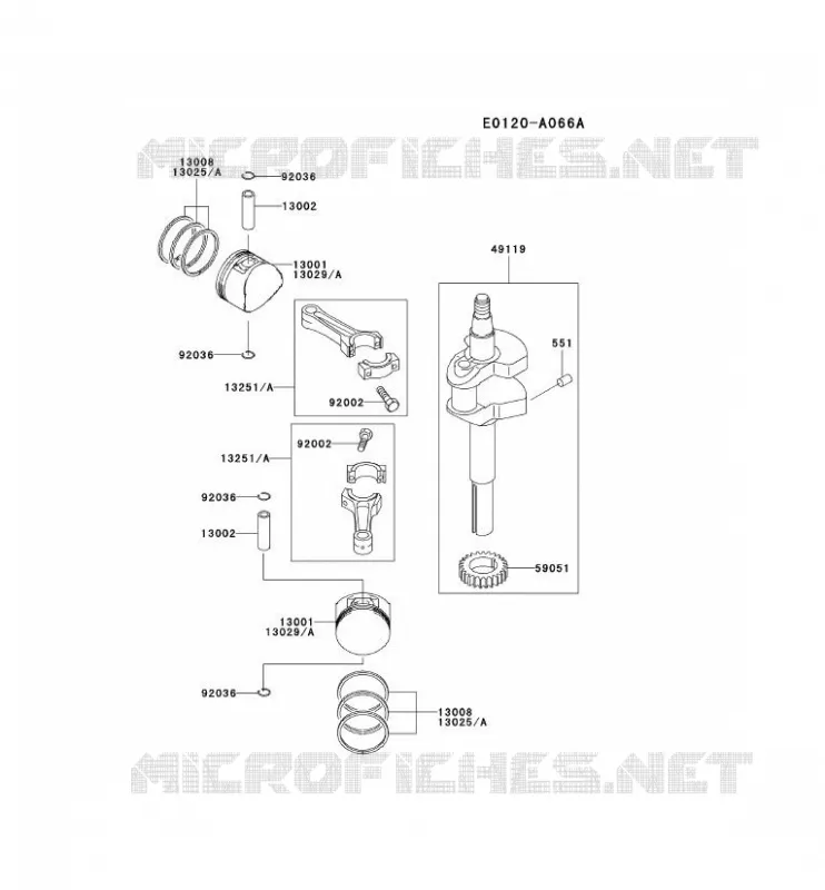 PISTON/VILEBREQUIN Kawasaki Petits Moteurs FD FD611V FD MOTORS  FD611V-CS01