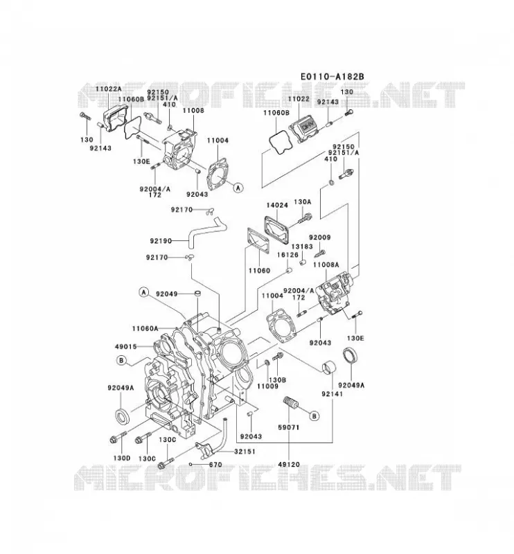 CULASSE/CARTER MOTEUR Kawasaki Petits Moteurs FD FD620D FD MOTORS  FD620D-AS14