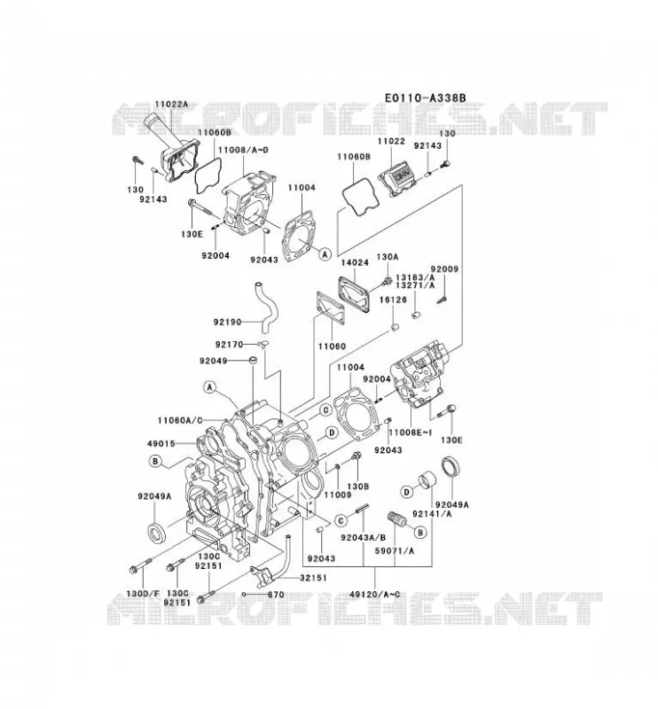 CULASSE/CARTER MOTEUR Kawasaki Petits Moteurs FD FD620D FD MOTORS  FD620D-AS17