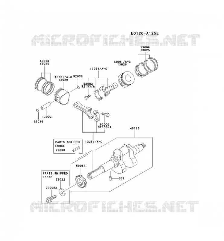 PISTON/VILEBREQUIN Kawasaki Petits Moteurs FD FD620D FD MOTORS  FD620D-AS19