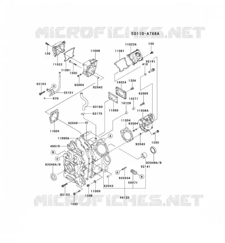 CULASSE/CARTER MOTEUR Kawasaki Petits Moteurs FD FD620D FD MOTORS  FD620D-AS50