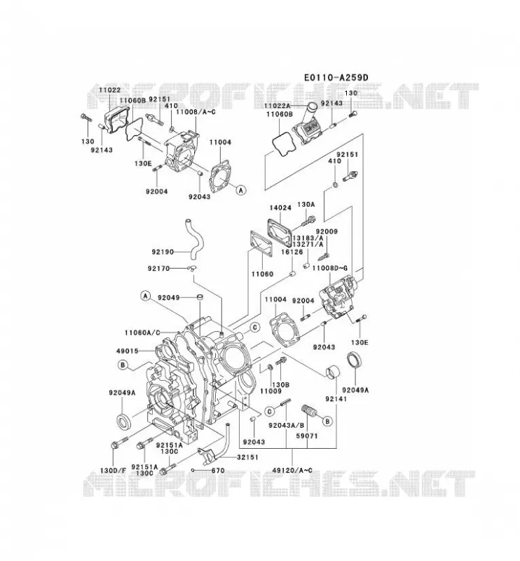 CULASSE/CARTER MOTEUR Kawasaki Petits Moteurs FD FD620D FD MOTORS  FD620D-BS20