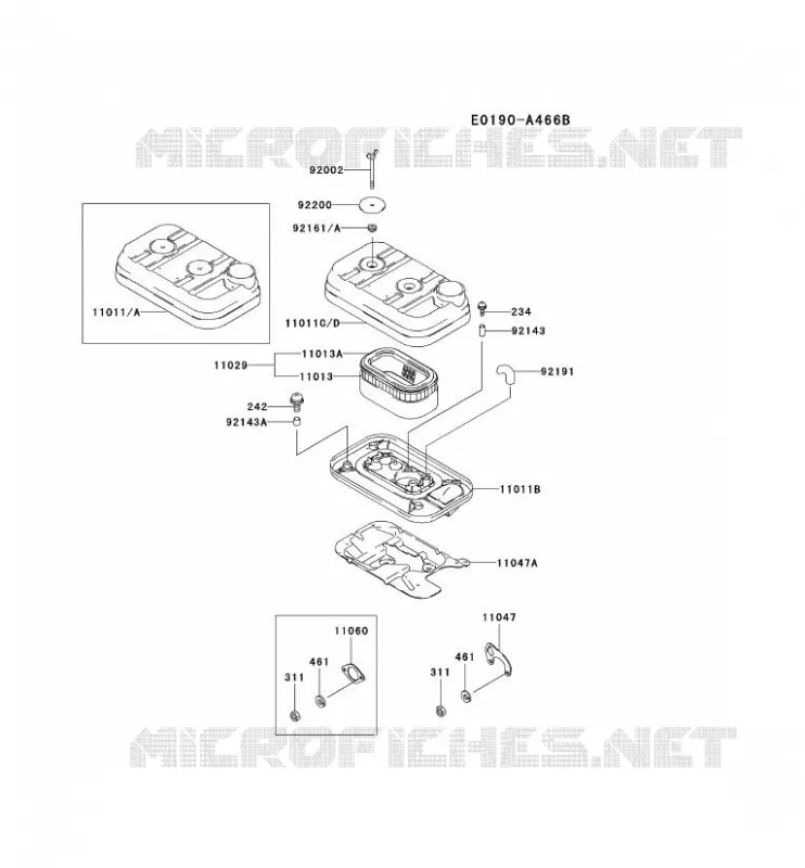 FILTRE &Agrave; AIR/POT D'&Egrave;CHAPPEMENT Kawasaki Petits Moteurs FD FD620D FD MOTORS  FD620D-BS21