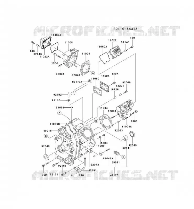 CULASSE/CARTER MOTEUR Kawasaki Petits Moteurs FD FD620D FD MOTORS  FD620D-BS24