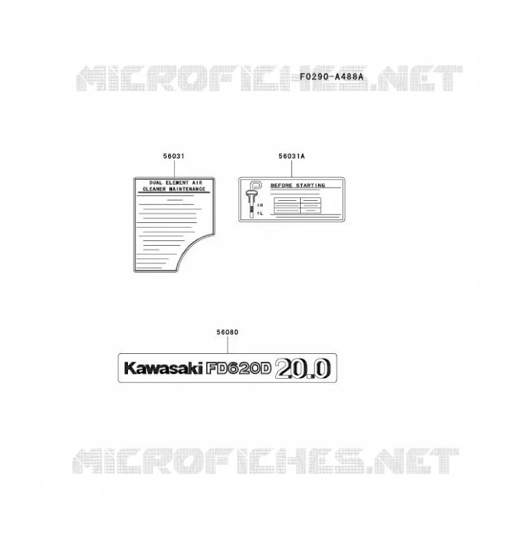 LABEL Kawasaki Petits Moteurs FD FD620D FD MOTORS  FD620D-CS16