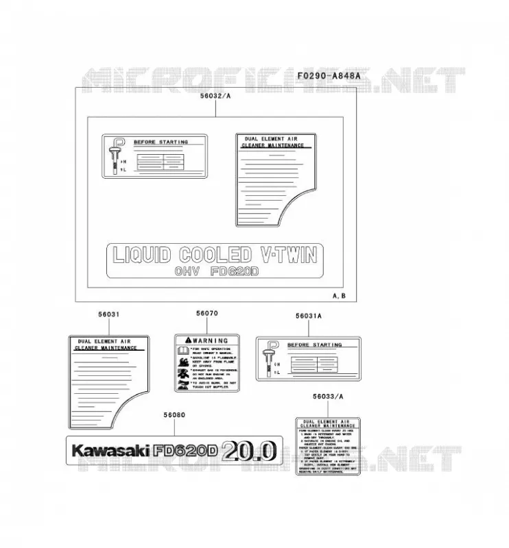 LABEL Kawasaki Petits Moteurs FD FD620D FD MOTORS  FD620D-CS21