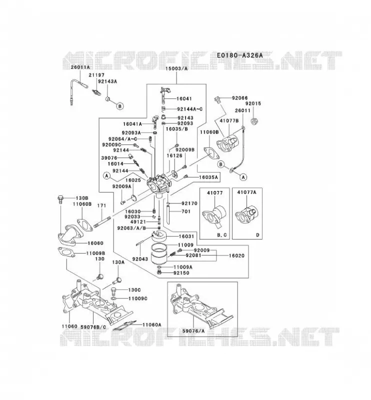 CARBURATEUR Kawasaki Petits Moteurs FD FD620D FD MOTORS  FD620D-DS11