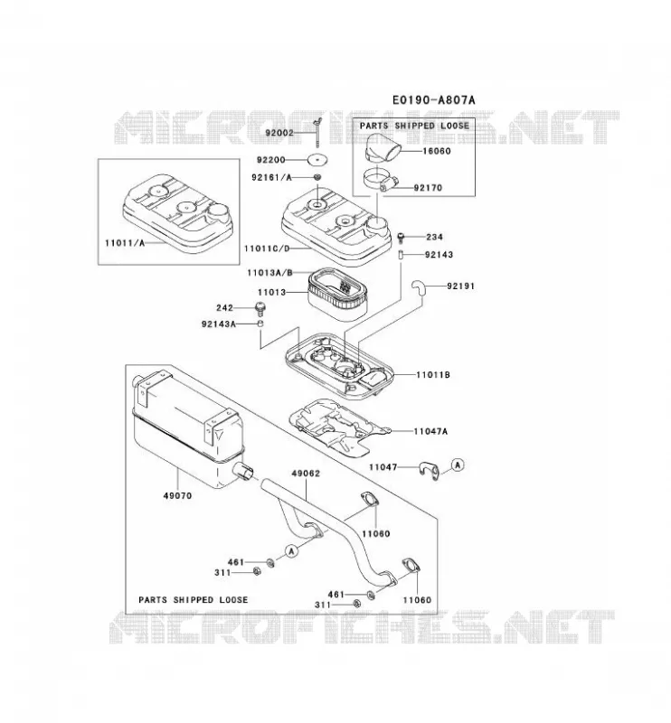 FILTRE &Agrave; AIR/POT D'&Egrave;CHAPPEMENT Kawasaki Petits Moteurs FD FD620D FD MOTORS  FD620D-DS19