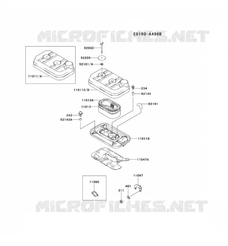 FILTRE &Agrave; AIR/POT D'&Egrave;CHAPPEMENT Kawasaki Petits Moteurs FD FD620D FD MOTORS  FD620D-DS22