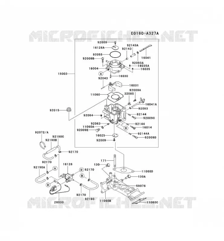 CARBURATEUR Kawasaki Petits Moteurs FD FD620D FD MOTORS  FD620D-ES02