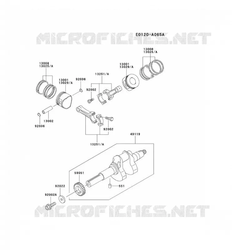 PISTON/VILEBREQUIN Kawasaki Petits Moteurs FD FD620D FD MOTORS  FD620D-ES03
