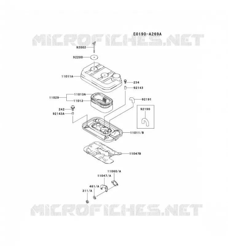 FILTRE &Agrave; AIR/POT D'&Egrave;CHAPPEMENT Kawasaki Petits Moteurs FD FD620D FD MOTORS  FD620D-ES04