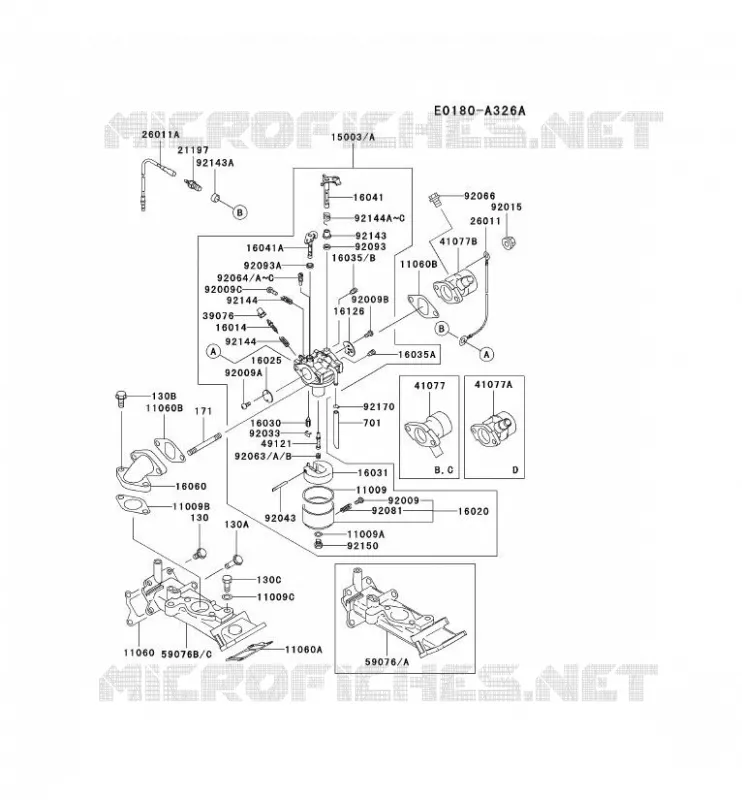 CARBURATEUR Kawasaki Petits Moteurs FD FD620D FD MOTORS  FD620D-ES11