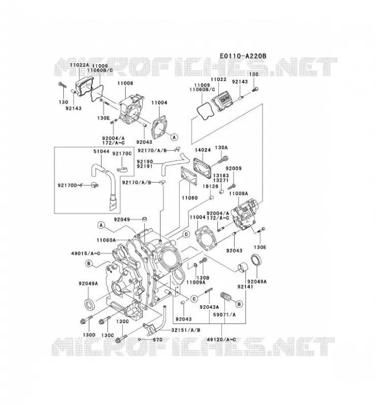 CULASSE/CARTER MOTEUR Kawasaki Petits Moteurs FD FD620D FD MOTORS  FD620D-ES11