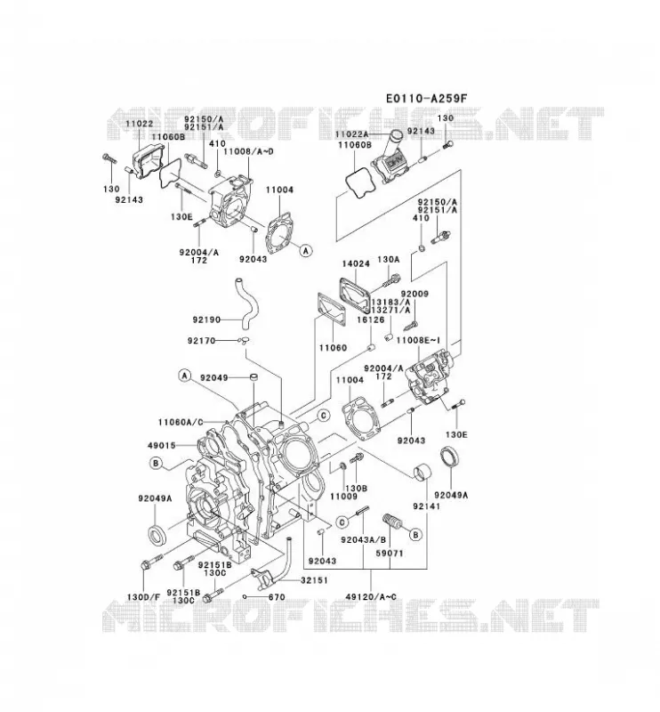 CULASSE/CARTER MOTEUR Kawasaki Petits Moteurs FD FD620D FD MOTORS  FD620D-ES13