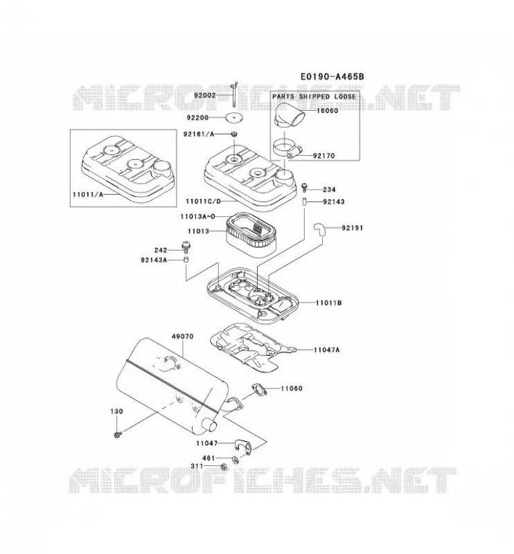 FILTRE &Agrave; AIR/POT D'&Egrave;CHAPPEMENT Kawasaki Petits Moteurs FD FD620D FD MOTORS  FD620D-ES18