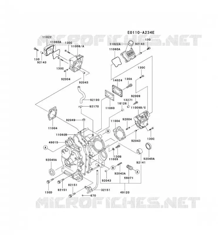 CULASSE/CARTER MOTEUR Kawasaki Petits Moteurs FD FD620D FD MOTORS  FD620D-FS02