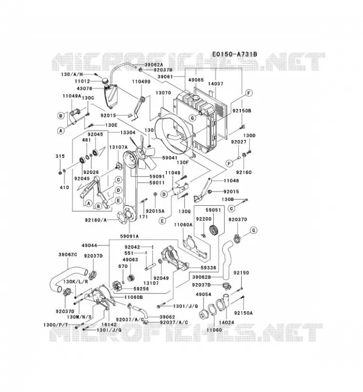 REFROIDISSEMENT Kawasaki Petits Moteurs FD FD620D FD MOTORS  FD620D-FS13