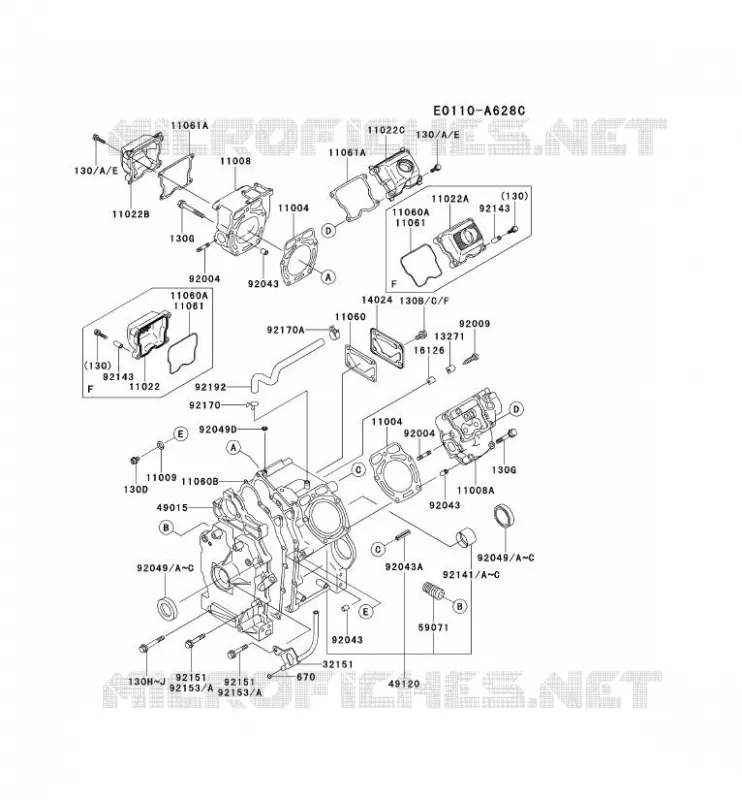 CULASSE/CARTER MOTEUR Kawasaki Petits Moteurs FD FD620D FD MOTORS  FD620D-FS24