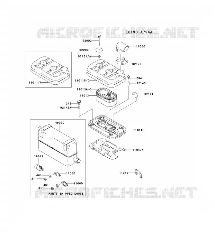 FILTRE &Agrave; AIR/POT D'&Egrave;CHAPPEMENT Kawasaki Petits Moteurs FD FD620D FD MOTORS  FD620D-GS12
